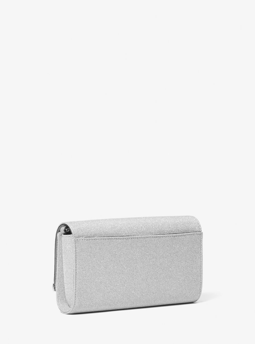 Pochettes Michael Kors Mona Large Glitter Chain Mesh Clutch Femme Argent | 2974HFTLP