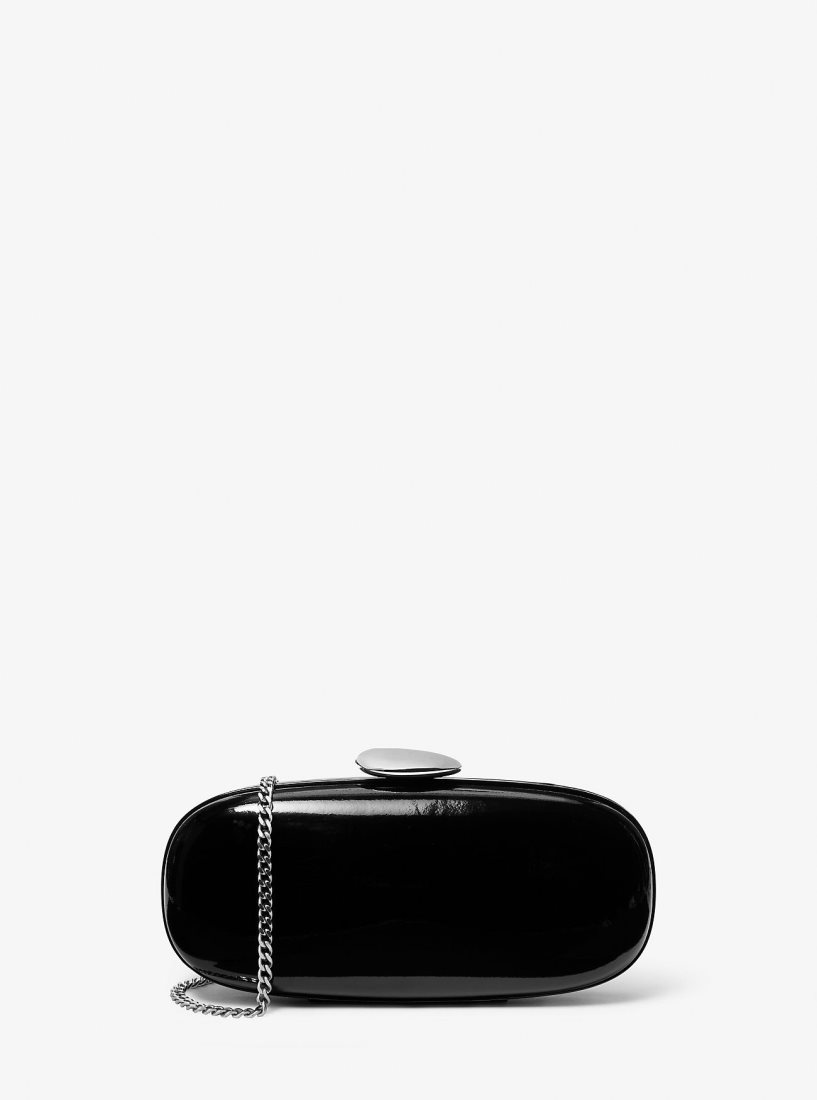 Pochettes Michael Kors Tina Small Patent Leather Minaudiere Femme Noir | 2984XFBET