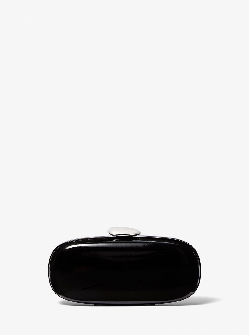 Pochettes Michael Kors Tina Small Patent Leather Minaudiere Femme Noir | 2984XFBET