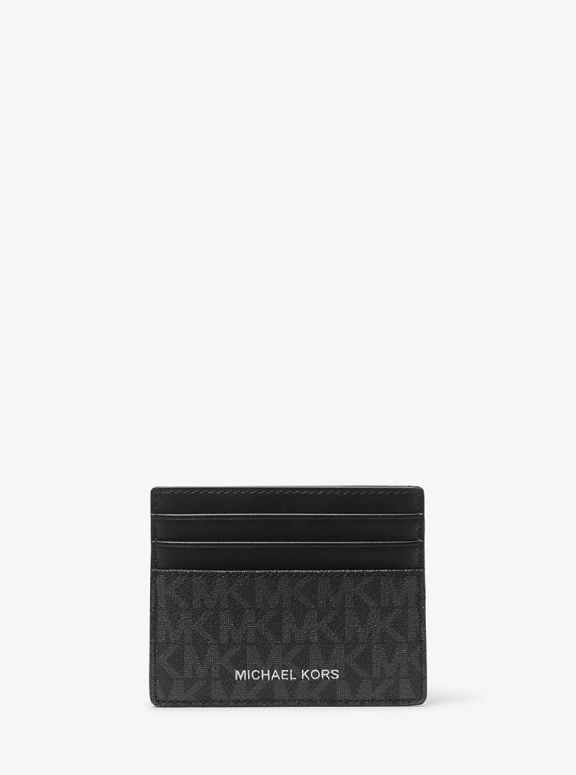 Porte Cartes Michael Kors Greyson Logo Tall Card Case Homme Noir | 8516LYAQT
