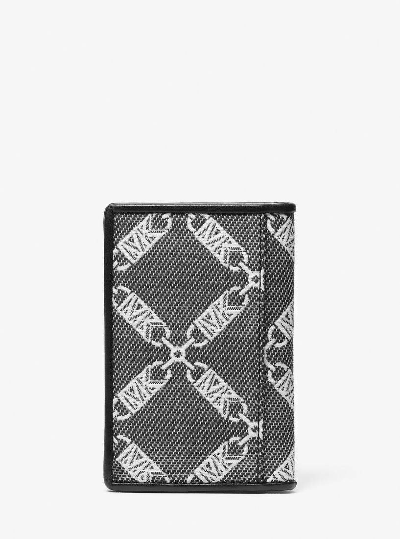 Porte Cartes Michael Kors Hudson Empire Logo Jacquard Bi-fold Card Case Homme Noir | 2690HNYFD