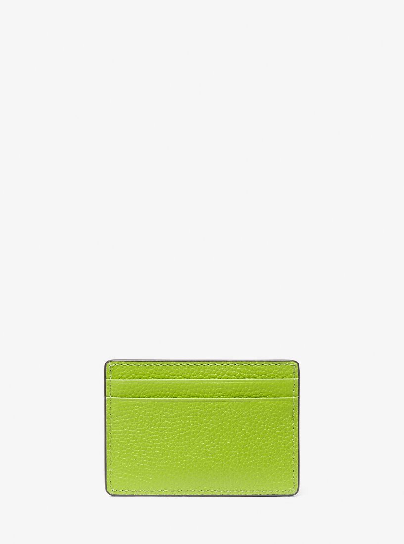 Porte Cartes Michael Kors Pebbled Leather Card Case Femme Pear | 0258KMUVI