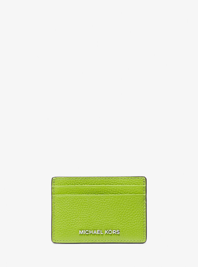 Porte Cartes Michael Kors Pebbled Leather Card Case Femme Pear | 0258KMUVI