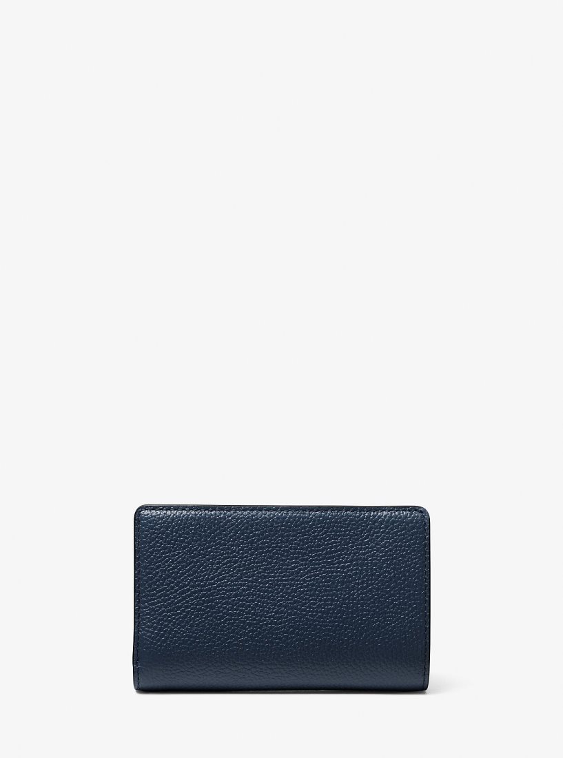 Portefeuilles Michael Kors Empire Medium Pebbled Leather Wallet Femme Bleu Marine | 1928ZCYDS