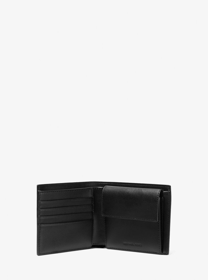 Portefeuilles Michael Kors Greyson Logo Billfold Wallet With Coin Pocket Homme Bright Wht | 8314YNCIR