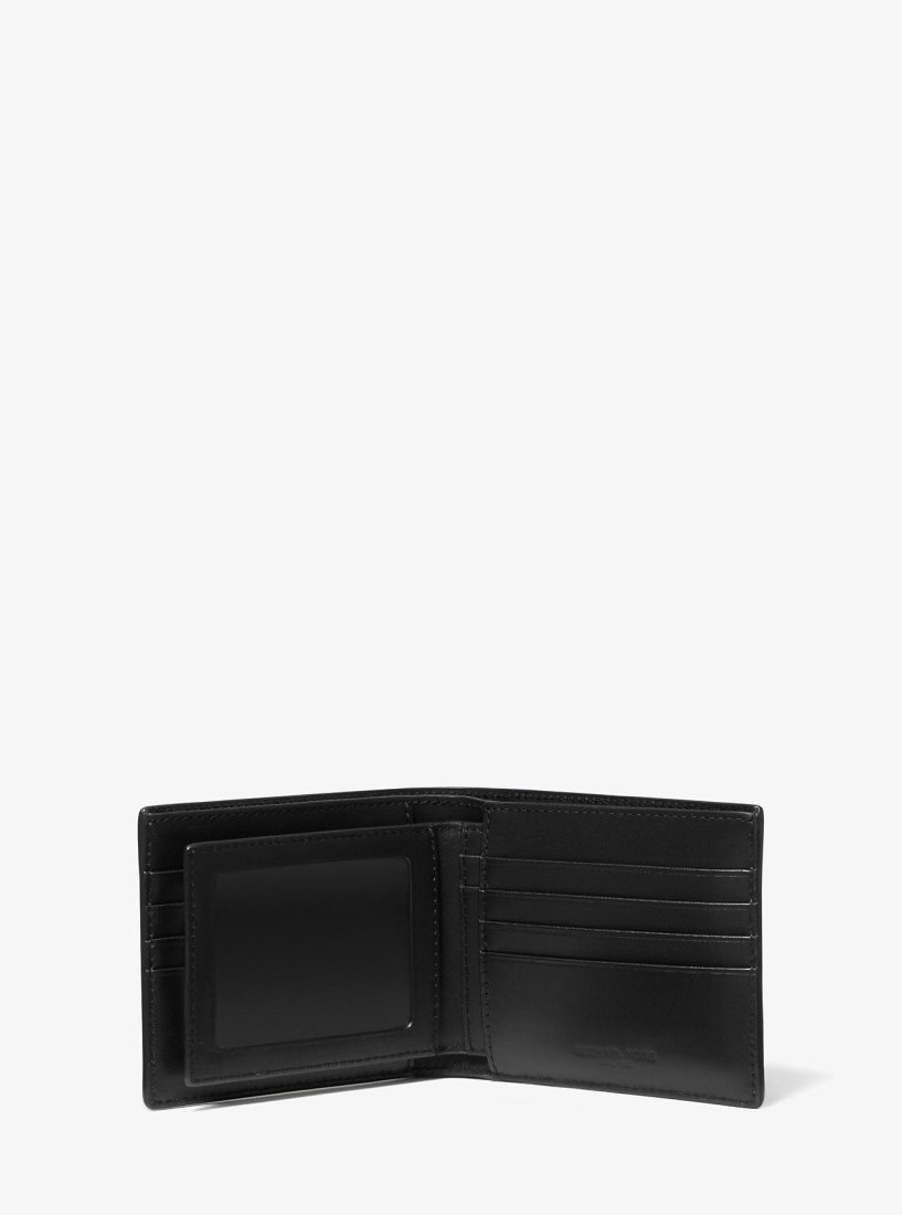 Portefeuilles Michael Kors Harrison Logo Billfold Wallet With Passcase Homme Noir | 2893QJOAF