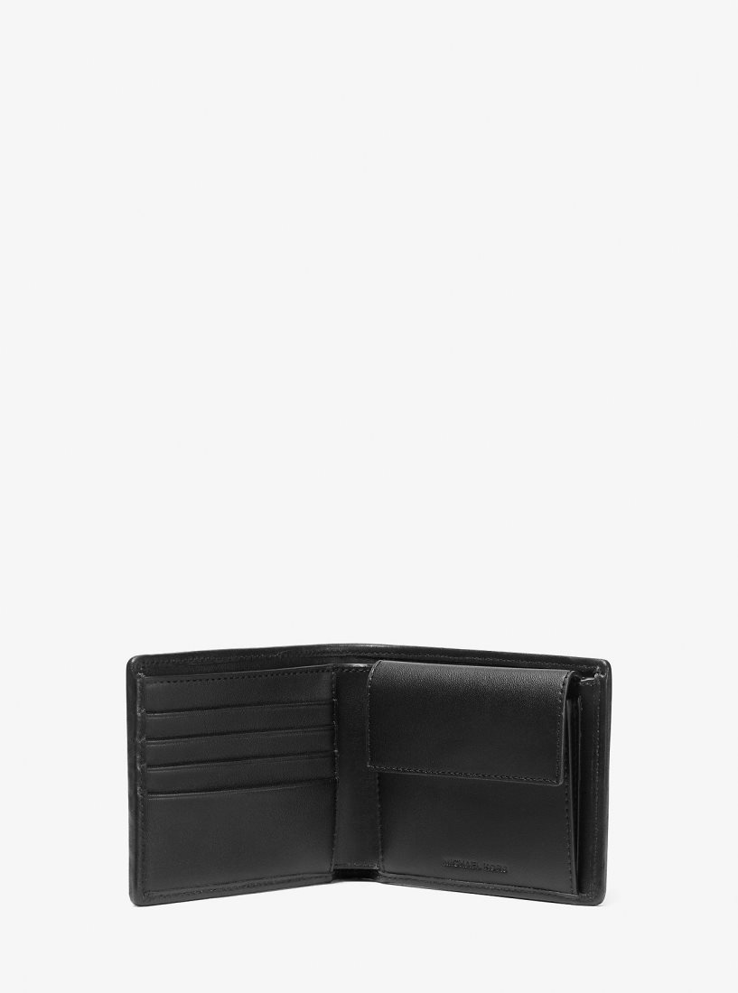 Portefeuilles Michael Kors Hudson Empire Logo Jacquard Billfold Wallet Homme Noir | 0526QZBWA