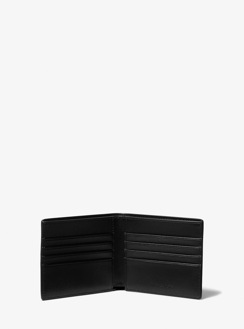 Portefeuilles Michael Kors Hudson Pebbled Leather Slim Billfold Wallet Homme Noir | 1957RDYJL