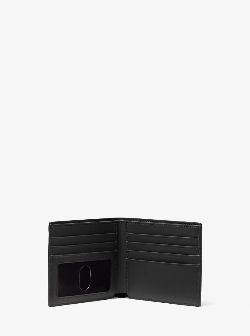 Portefeuilles Michael Kors Hudson Pebbled Leather Billfold Wallet Homme Noir | 4821XGKJF