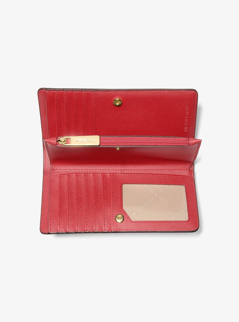 Portefeuilles Michael Kors Jet Set Charm Saffiano Leather Continental Wallet Femme Flame | 0782GRZTD