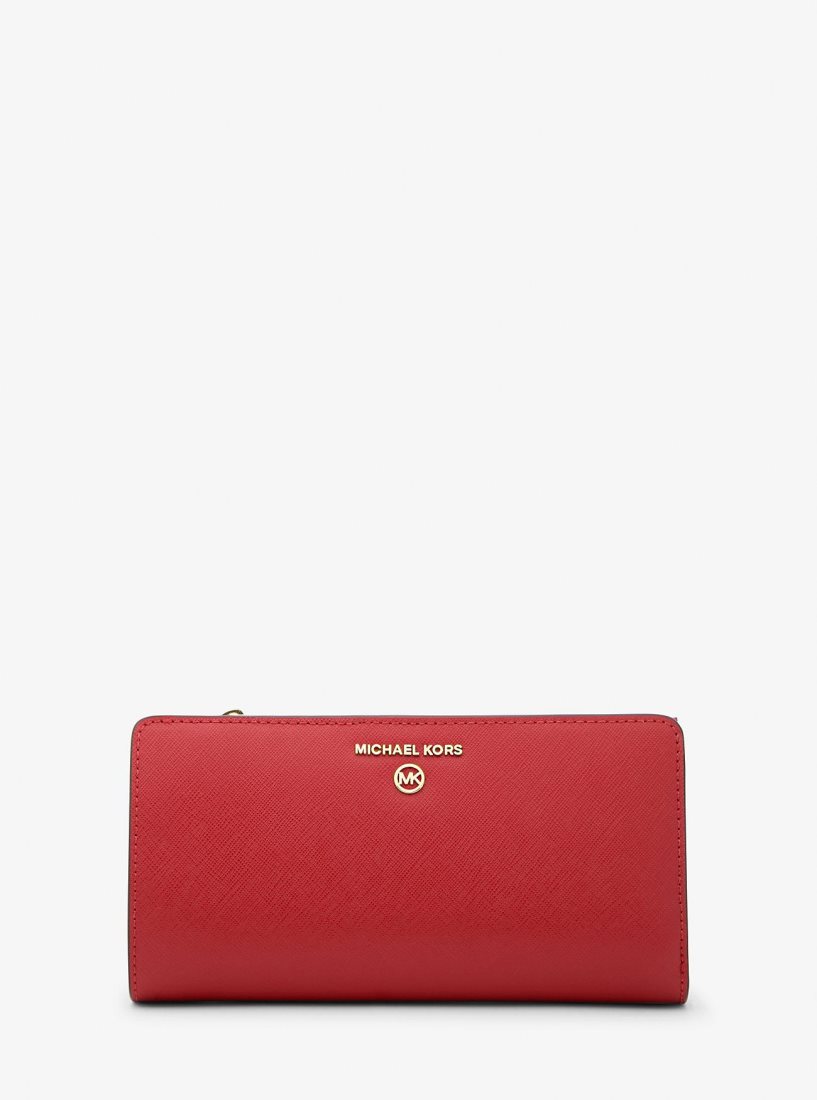 Portefeuilles Michael Kors Jet Set Charm Saffiano Leather Continental Wallet Femme Flame | 0782GRZTD