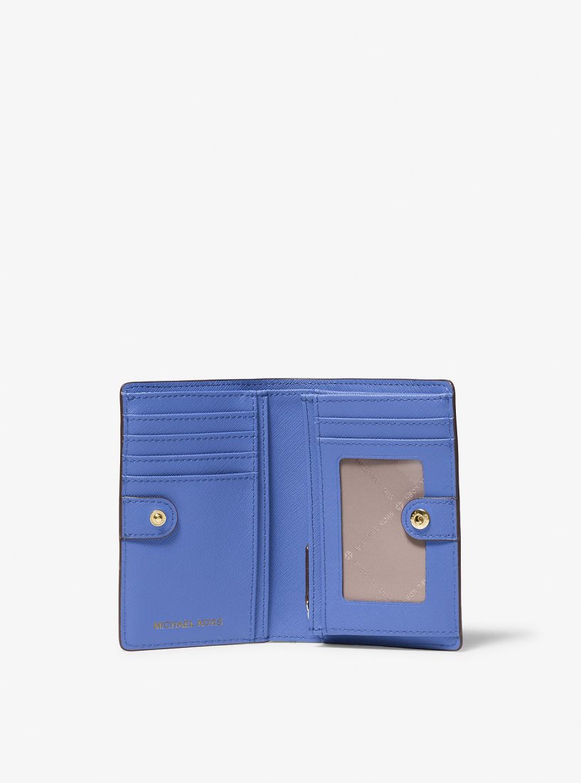 Portefeuilles Michael Kors Jet Set Charm Medium Saffiano Leather Wallet Femme Bleu | 2305XJEBM