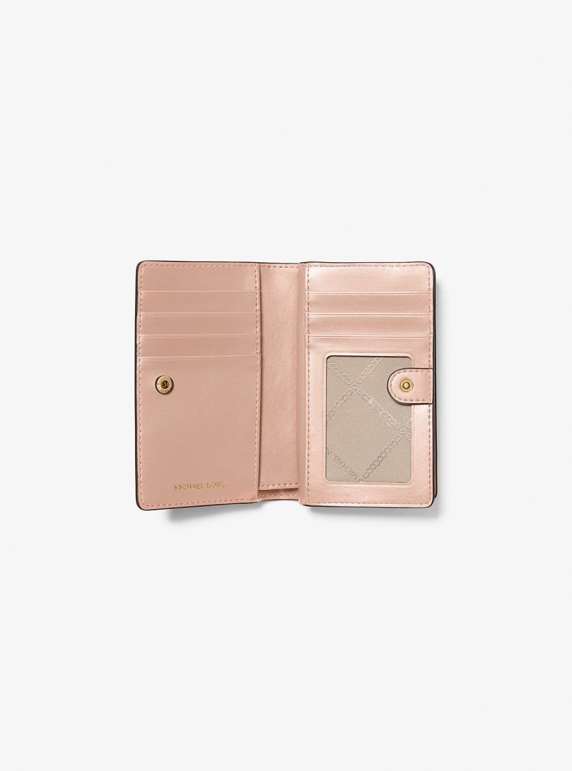 Portefeuilles Michael Kors Medium Pebbled Leather Wallet Femme Rose | 1976YJSNM