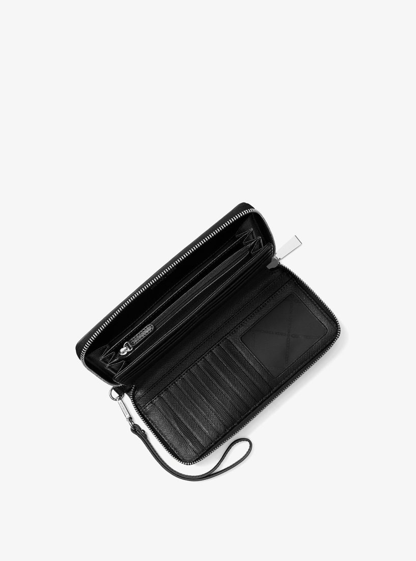 Portefeuilles Michael Kors Saffiano Leather Continental Wallet Femme Noir | 6053GFELY