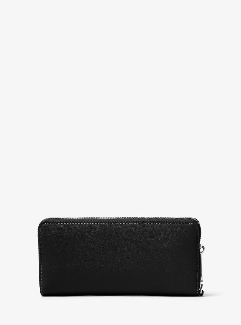 Portefeuilles Michael Kors Saffiano Leather Continental Wallet Femme Noir | 6053GFELY
