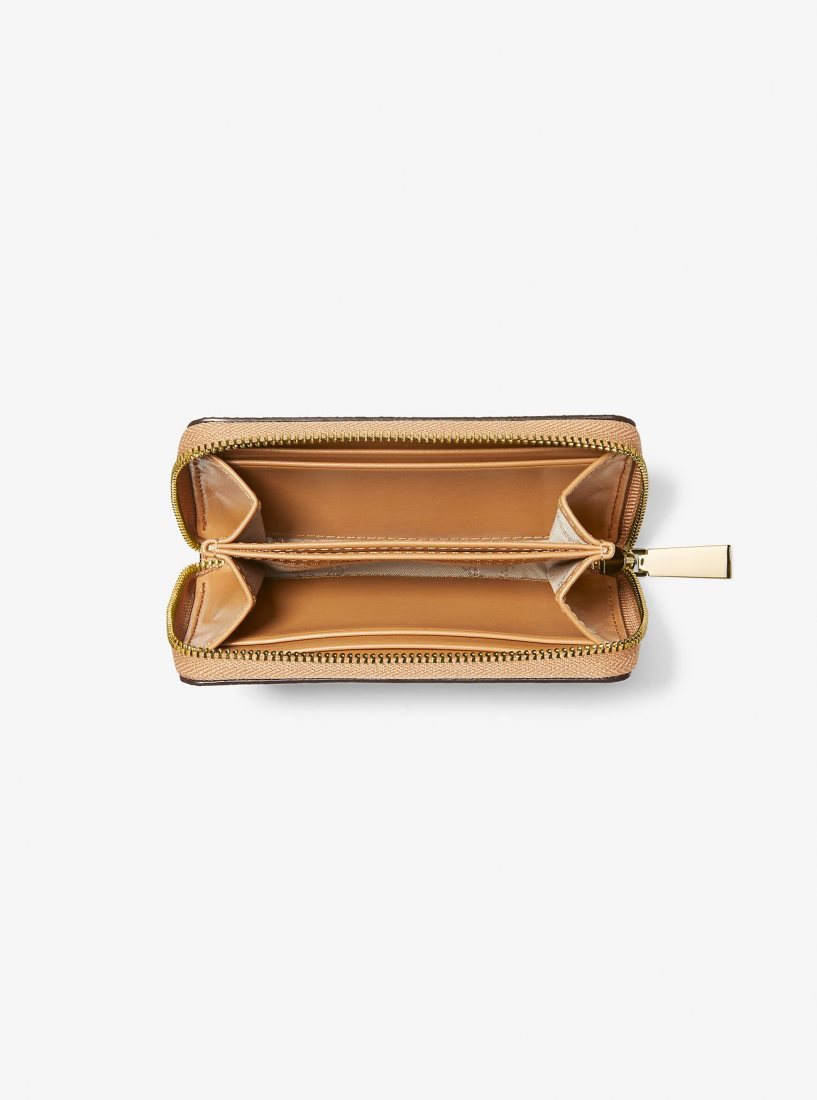 Portefeuilles Michael Kors Small Logo Wallet Femme Pale Peanut | 6514NPMFJ