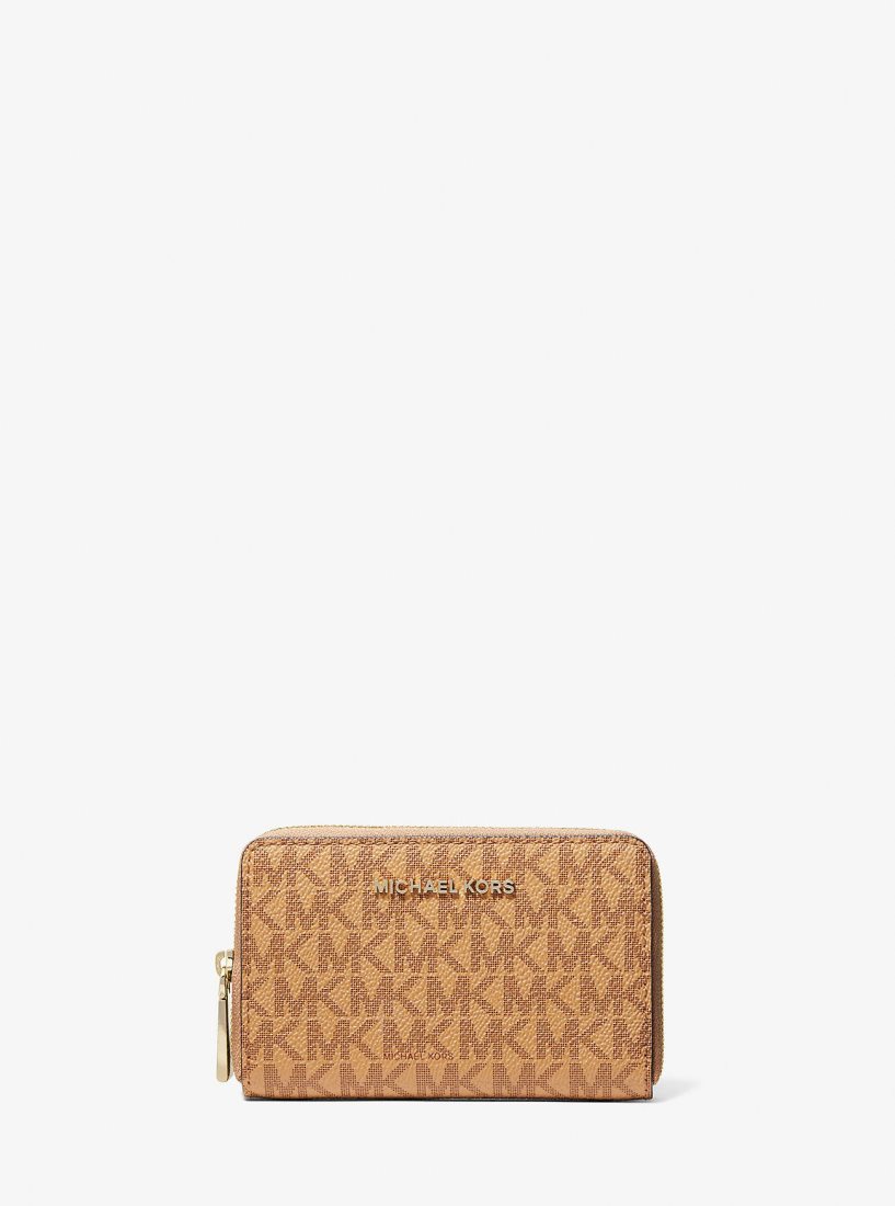 Portefeuilles Michael Kors Small Logo Wallet Femme Pale Peanut | 6514NPMFJ