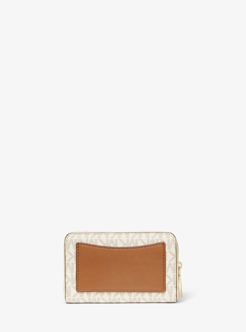 Portefeuilles Michael Kors Small Logo and Leather Wallet Femme Jaune Clair | 3862TZJRI