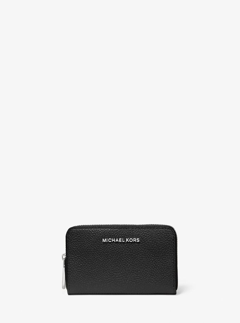 Portefeuilles Michael Kors Small Pebbled Leather Wallet Femme Noir | 3621ZSVRA