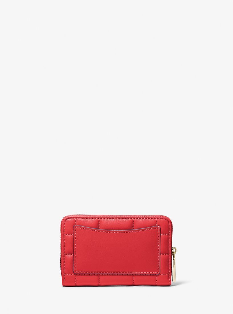 Portefeuilles Michael Kors Small Quilted Leather Wallet Femme Rouge | 1546KEFBQ