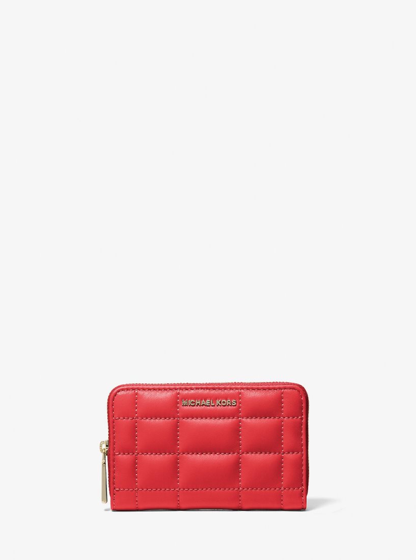 Portefeuilles Michael Kors Small Quilted Leather Wallet Femme Rouge | 1546KEFBQ
