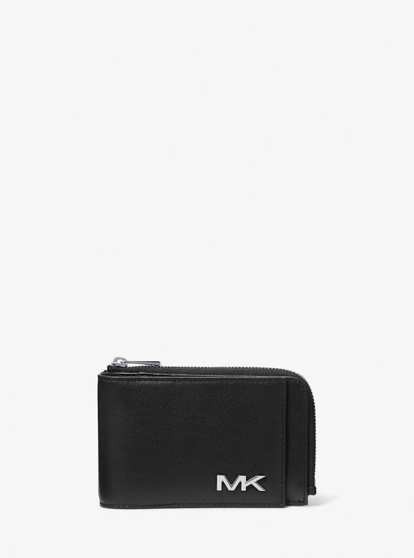 Portefeuilles Michael Kors Varick Leather Wallet Homme Noir | 9834LZAJI