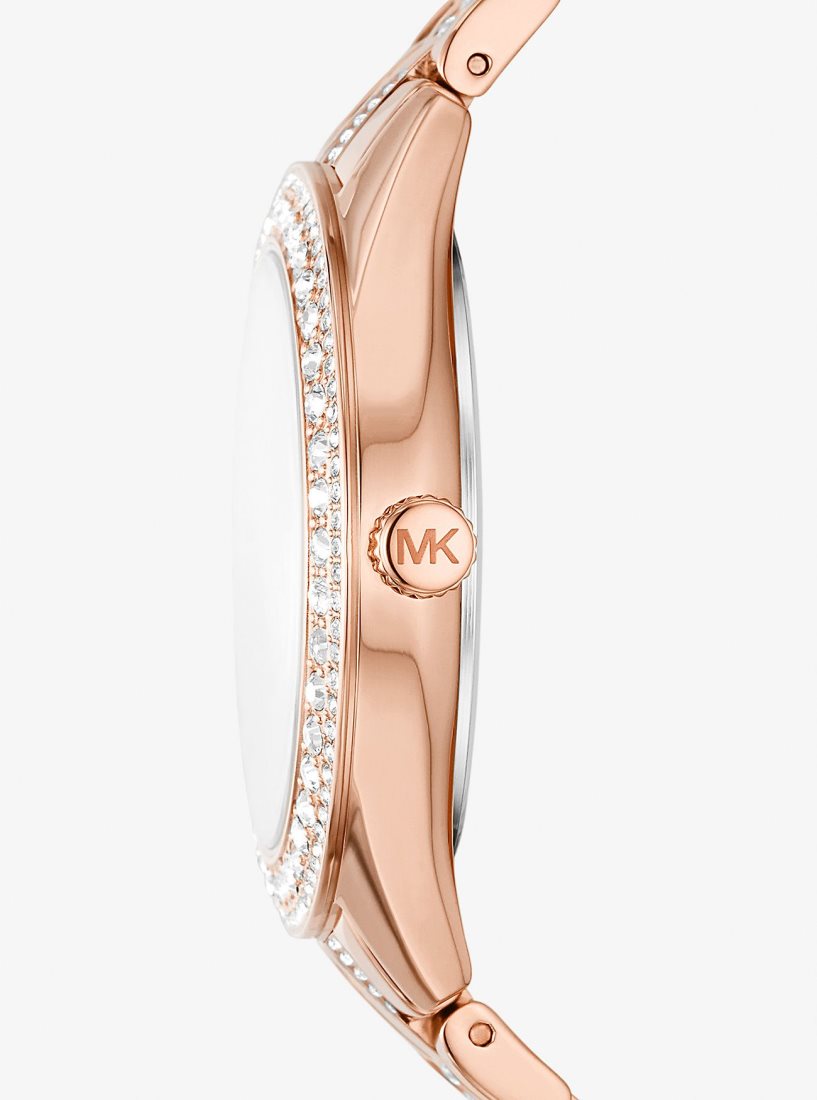 Rose Gold-tone Michael Kors Harlowe Pave Rose Gold-Tone Watch Femme Rose Doré | 6450NGRUP