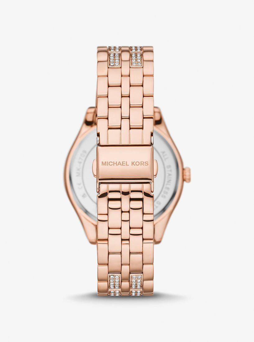 Rose Gold-tone Michael Kors Harlowe Pave Rose Gold-Tone Watch Femme Rose Doré | 6450NGRUP