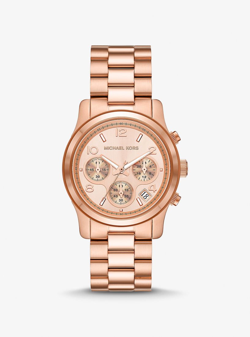 Rose Gold-tone Michael Kors Runway Rose Gold-Tone Watch Femme Rose Doré | 0672HEQAX
