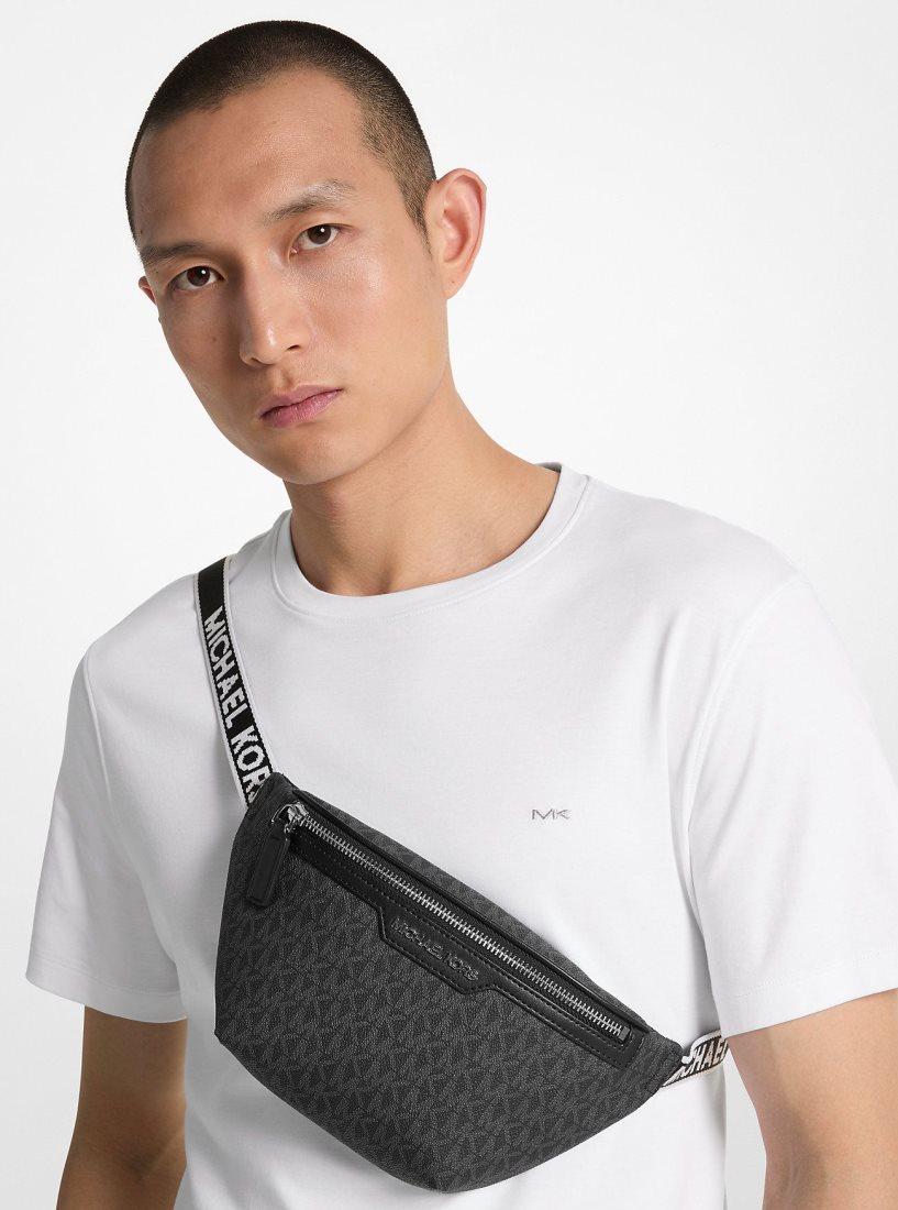 Sac Crossbody Michael Kors Cooper Mini Logo Belt Bag Homme Noir | 9237UXGHM