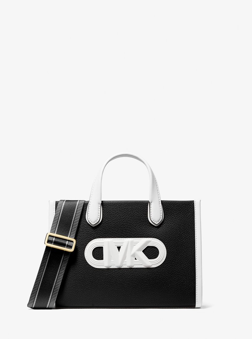 Sac Crossbody Michael Kors Gigi Small Embossed Pebbled Leather Messenger Bag Femme Noir Blanche | 1853ODKCG