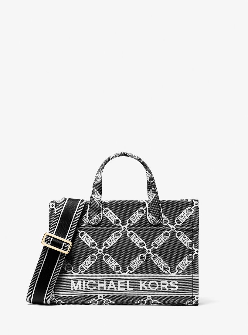 Sac Crossbody Michael Kors Gigi Small Empire Logo Jacquard Messenger Bag Femme Noir Blanche | 4795HVRDZ