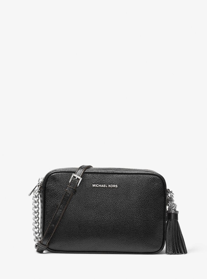 Sac Crossbody Michael Kors Ginny Leather Crossbody Bag Femme Noir | 0423LGURX