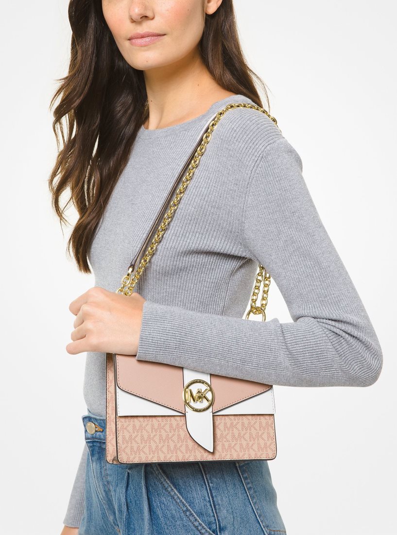 Sac Crossbody Michael Kors Greenwich Small Color-Block Logo and Saffiano Leather Crossbody Bag Femme Multicolore | 8402JUKMP