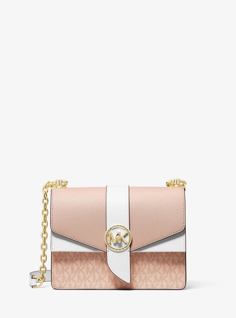 Sac Crossbody Michael Kors Greenwich Small Color-Block Logo and Saffiano Leather Crossbody Bag Femme Multicolore | 8402JUKMP