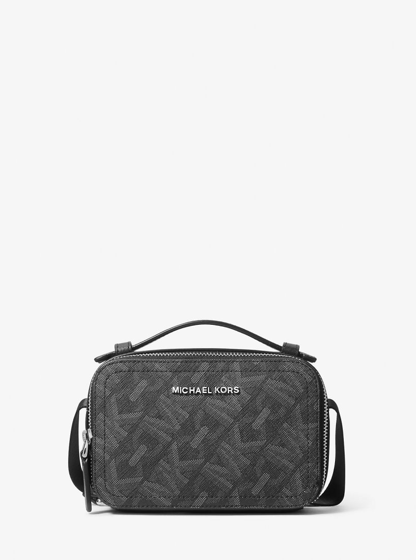 Sac Crossbody Michael Kors Hudson Empire Signature Logo Crossbody Bag Homme Noir | 7620HXTQM