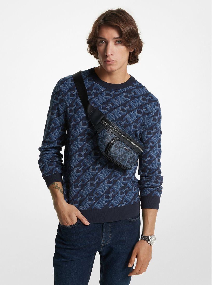 Sac Crossbody Michael Kors Hudson Empire Signature Logo Sling Pack Homme Admiral | 1439FQRCV