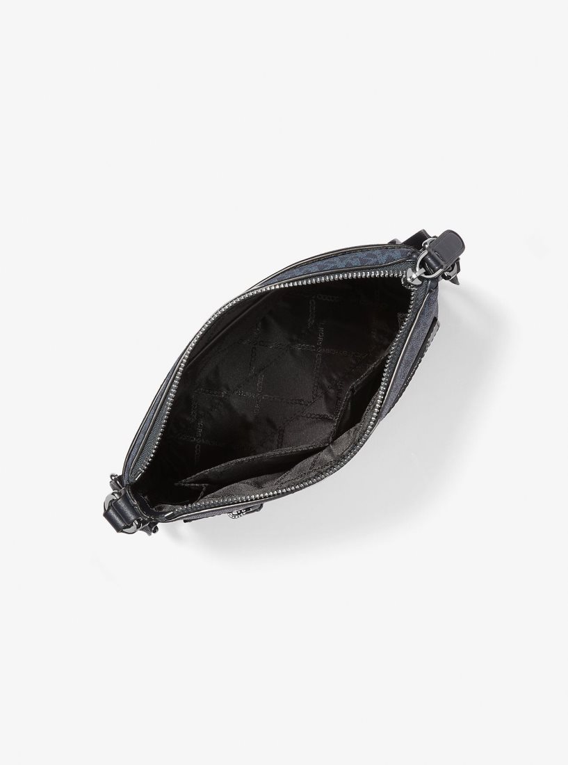 Sac Crossbody Michael Kors Hudson Medium Signature Logo Crossbody Bag Homme Admrl/Plblue | 8470UBOQE