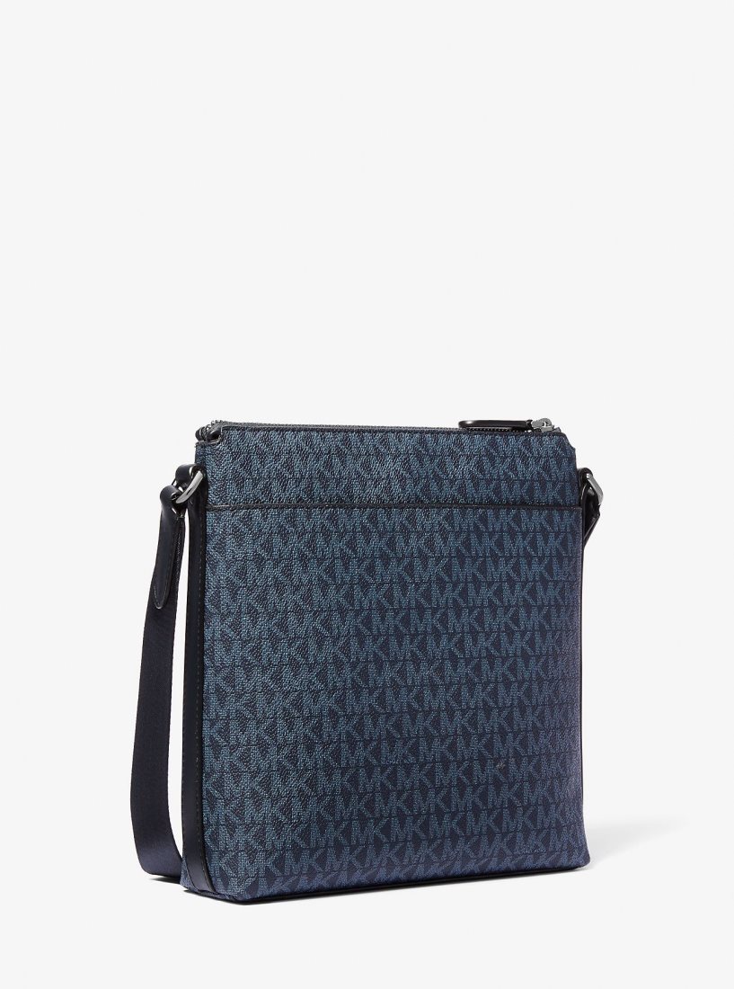 Sac Crossbody Michael Kors Hudson Medium Signature Logo Crossbody Bag Homme Admrl/Plblue | 8470UBOQE