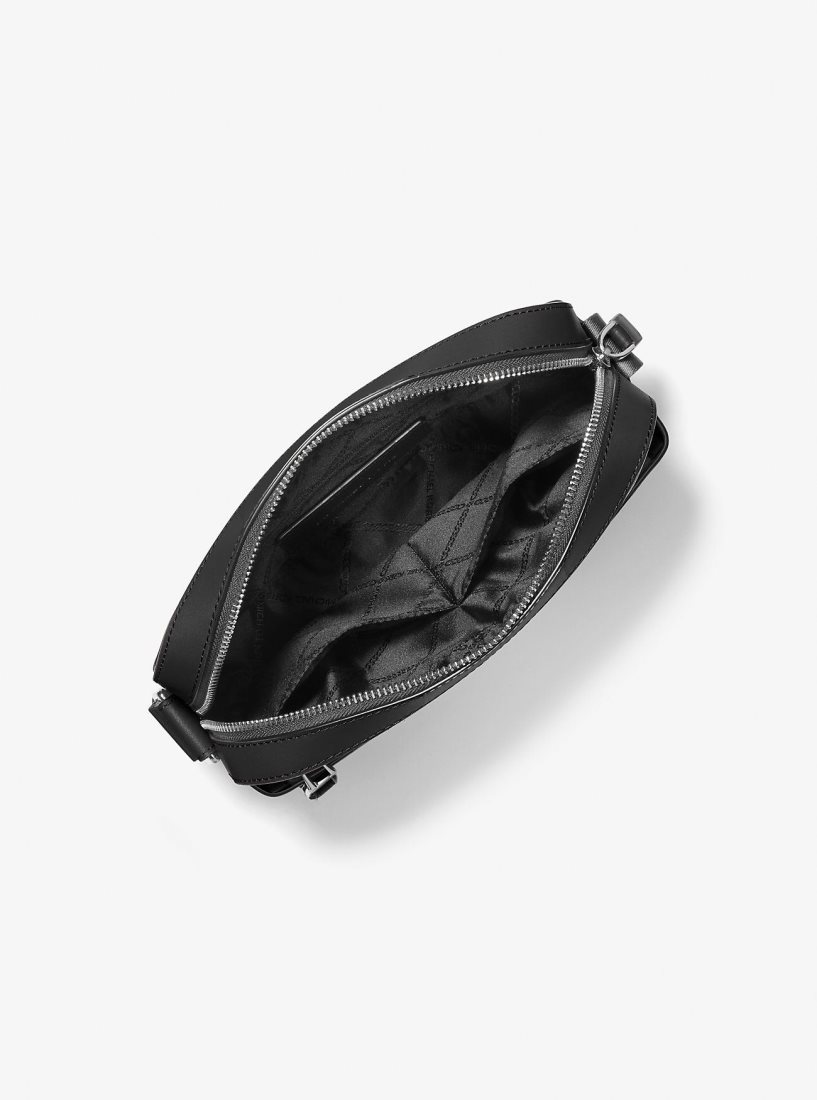 Sac Crossbody Michael Kors Hudson Pebbled Leather Utility Crossbody Bag Homme Noir | 1049IAYMC