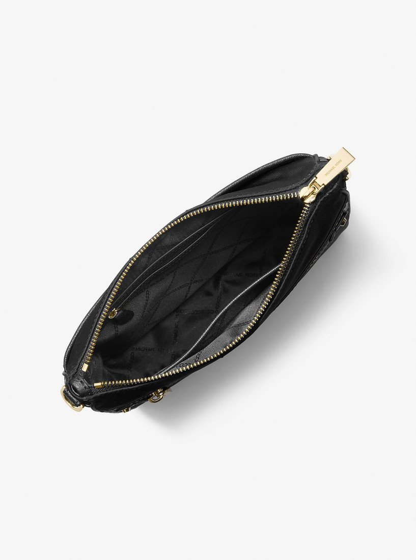 Sac Crossbody Michael Kors Jet Set Large Nylon Gabardine Messenger Bag Femme Noir | 5416VSGBC