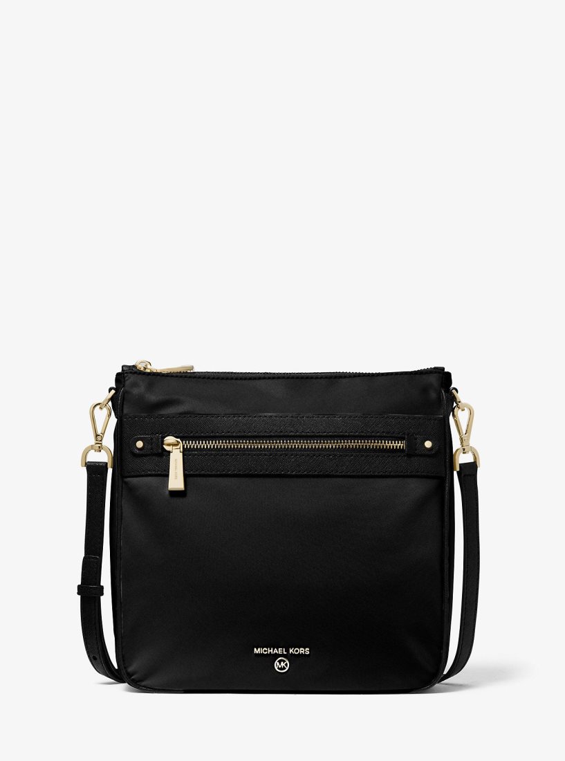 Sac Crossbody Michael Kors Jet Set Large Nylon Gabardine Messenger Bag Femme Noir | 5416VSGBC