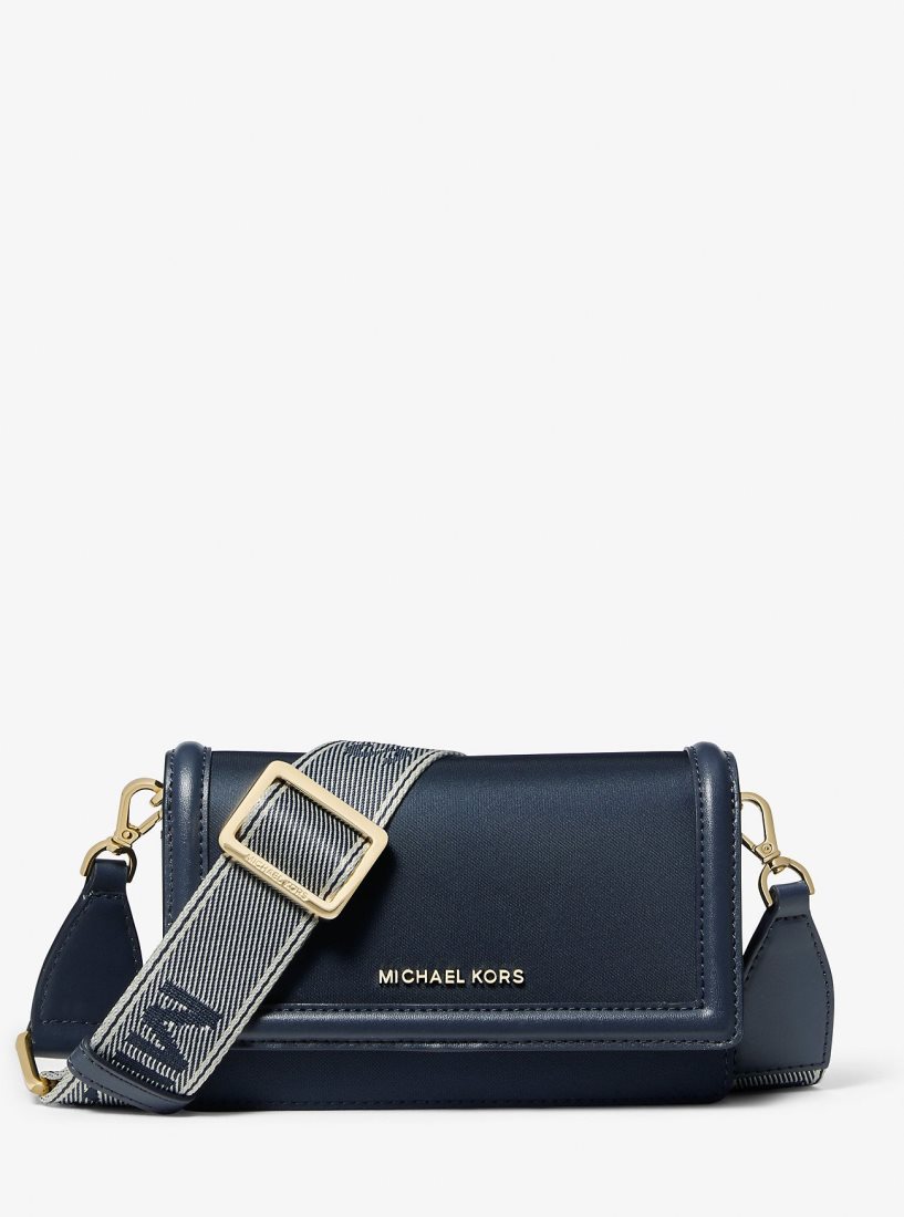 Sac Crossbody Michael Kors Jet Set Small Nylon Gabardine Smartphone Crossbody Bag Femme Bleu Marine | 8170LPQAI