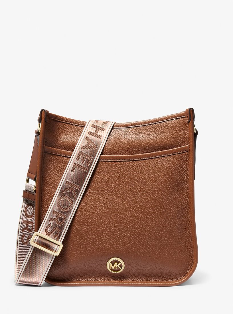 Sac Crossbody Michael Kors Luisa Large Pebbled Leather Messenger Bag Femme Luggage | 4136RGBCK