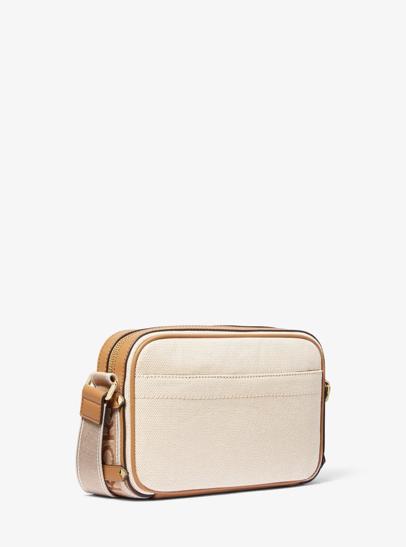 Sac Crossbody Michael Kors Maeve Large Canvas and Smooth Crossbody Bag Femme Pale Peanut | 4320VFHRP