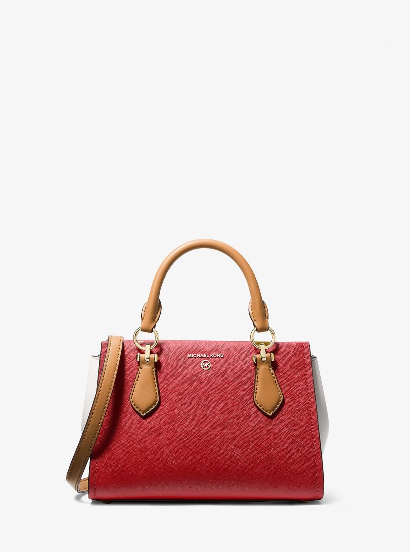 Sac Crossbody Michael Kors Marilyn Small Color-Block Saffiano Leather Crossbody Bag Femme Rouge Multicolore | 7352NXWPB
