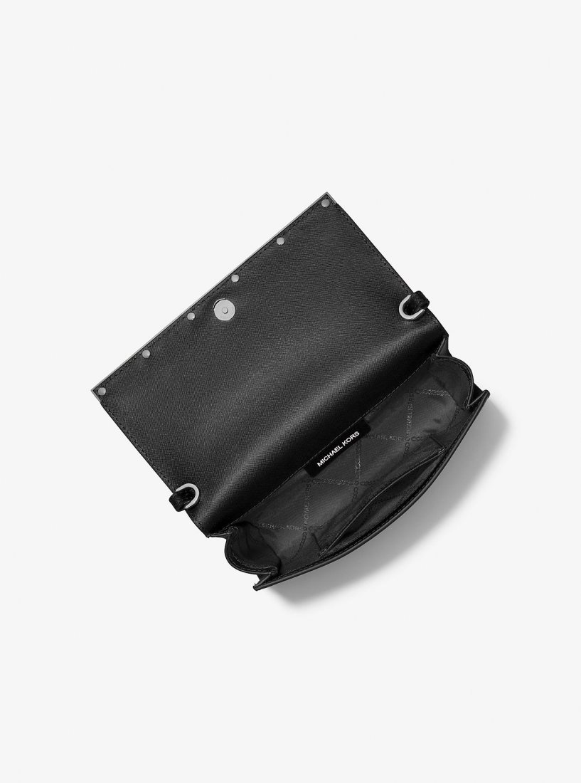Sac Crossbody Michael Kors Mona Large Saffiano Leather Clutch Femme Noir | 8209NBZOE