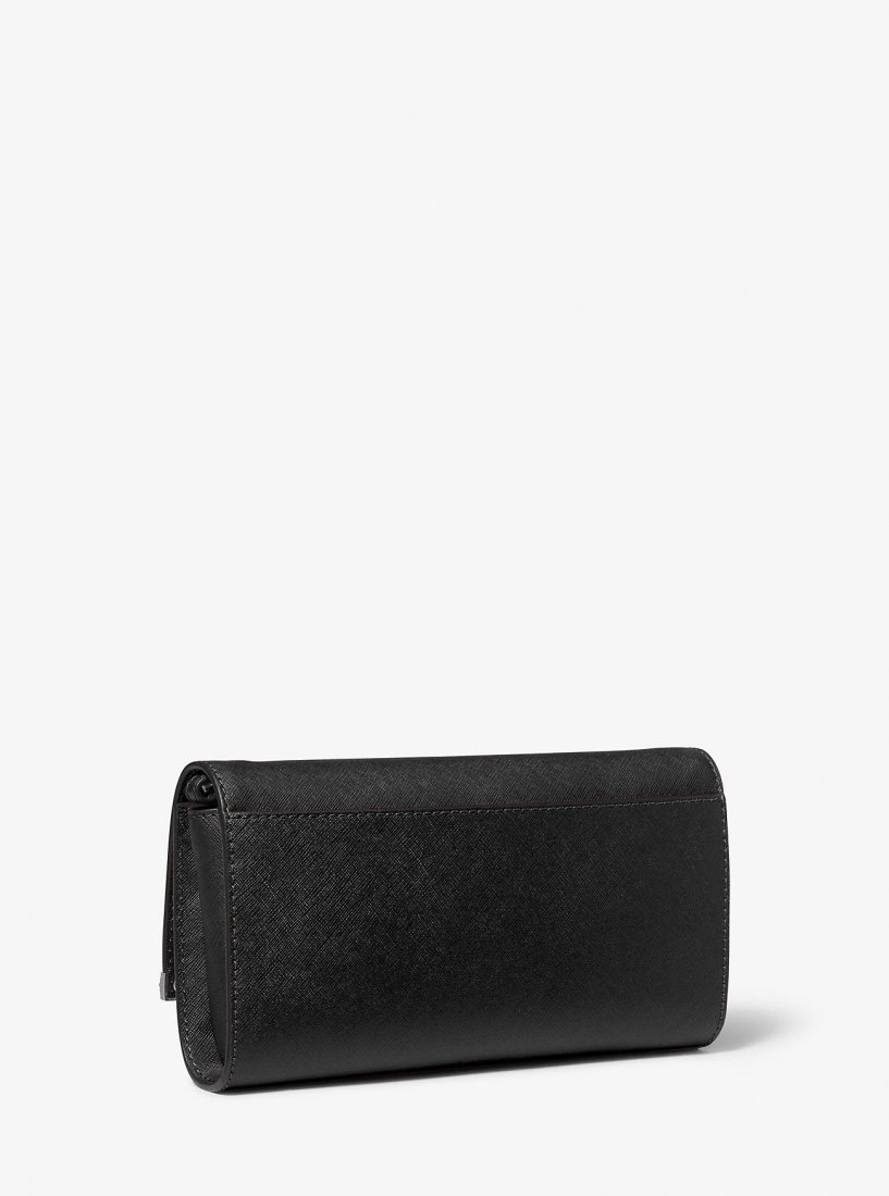 Sac Crossbody Michael Kors Mona Large Saffiano Leather Clutch Femme Noir | 8209NBZOE