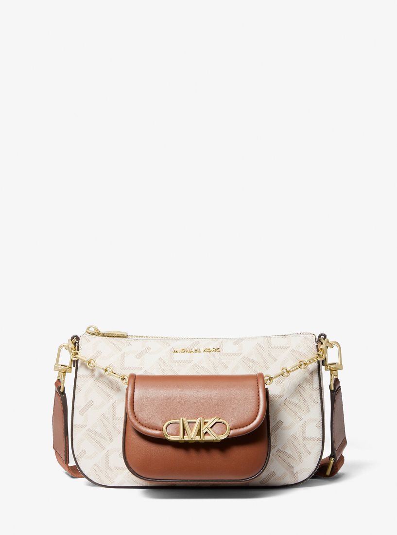 Sac Crossbody Michael Kors Parker Large Empire Signature Logo 2-in-1 Crossbody Bag Femme Jaune Clair | 7602SRCPO