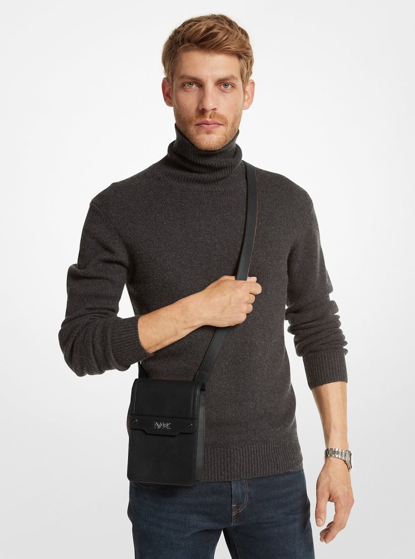 Sac Crossbody Michael Kors Varick Leather Smartphone Crossbody Bag Homme Noir | 6017AIJNL